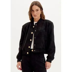 Jaqueta Suede Com Bordado Preto PP | OffPremium (BR)