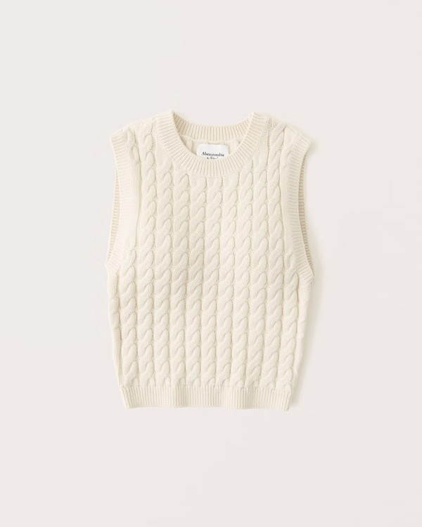 Slim Cropped Crew Sweater Vest | Abercrombie & Fitch (US)