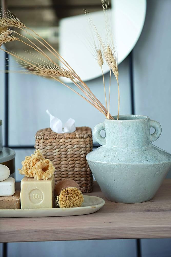 Bloomingville 8.25" H Stoneware Reactive Glaze Finish & Vertical Handles (Each one Will Vary) Vas... | Amazon (US)