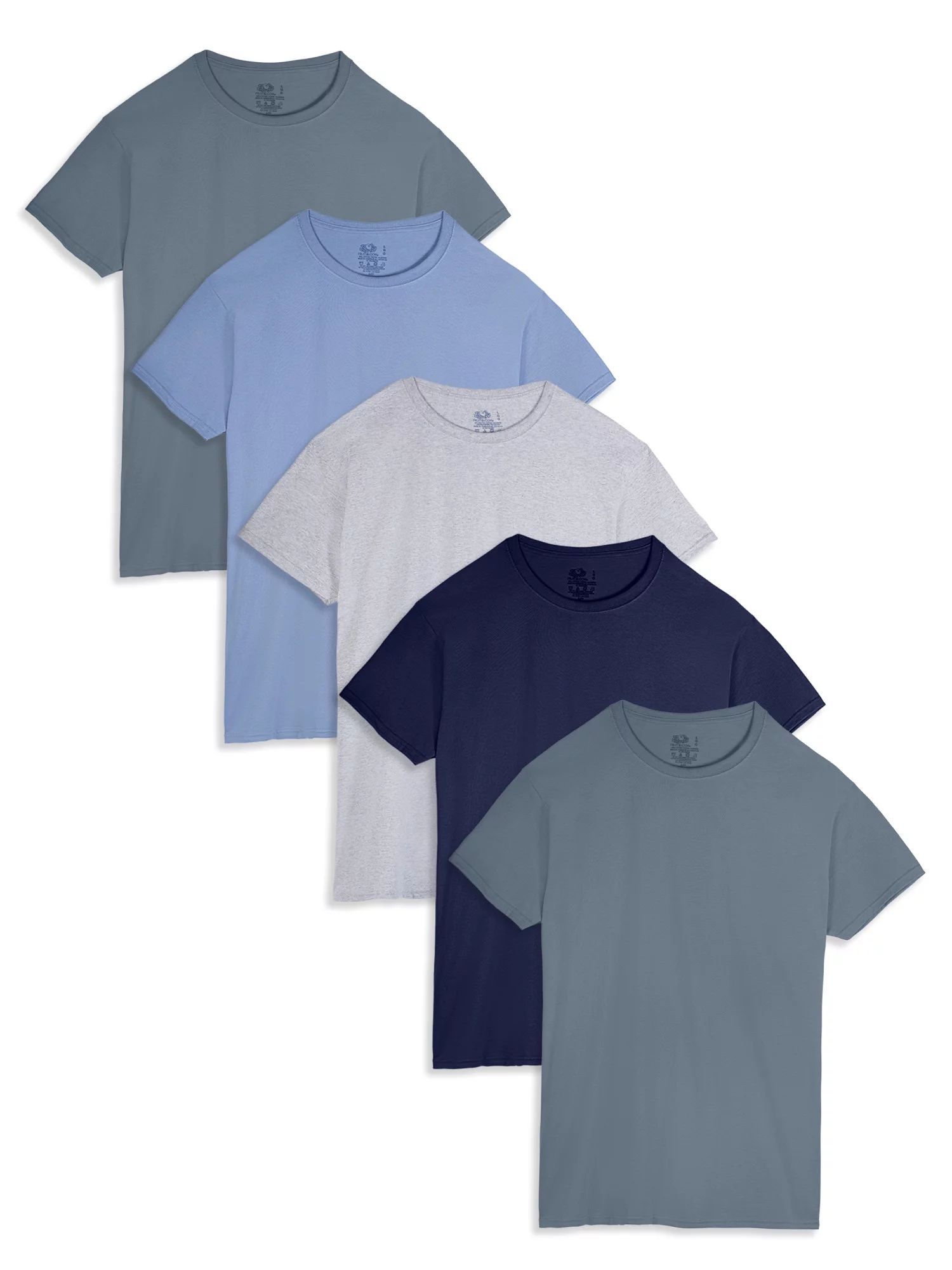 Fruit of the Loom Men's Short Sleeve Assorted Crew T-Shirts, 5 Pack | Walmart (US)