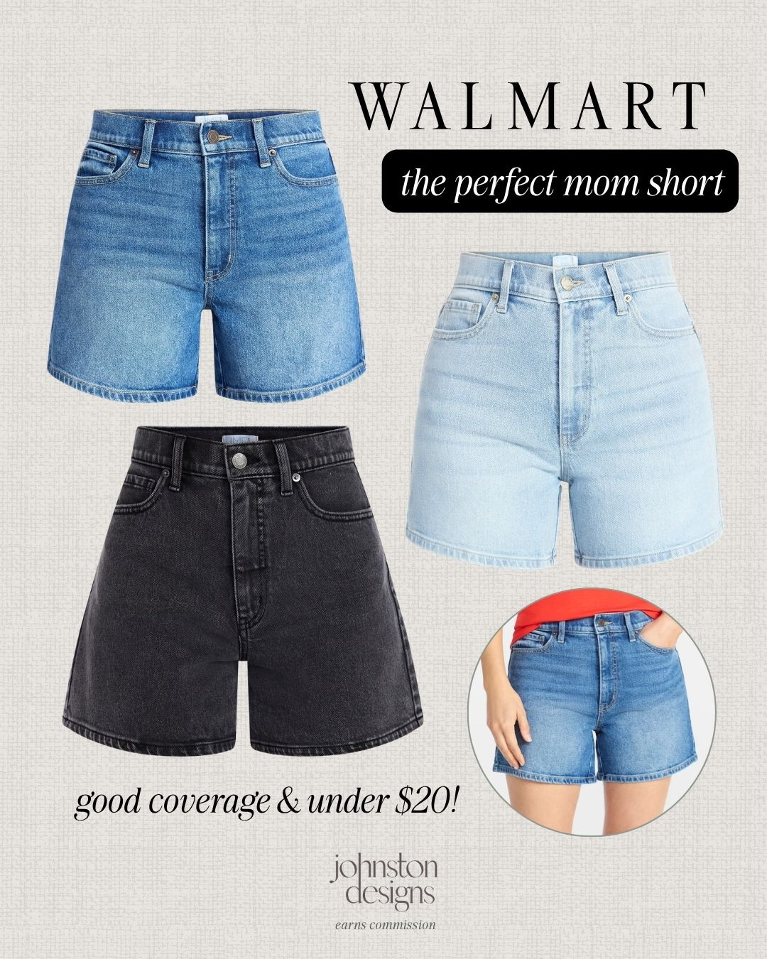 Finally found the perfect denim shorts. 🤍 Great coverage, flattering fit and under $20... these are going to be on repeat all spring and summer. ✨

Walmart fashion finds, denim shorts women, mom shorts outfit, high waisted shorts, affordable denim shorts, summer outfit basics, casual everyday outfits, flattering jean shorts, budget friendly fashion, summer wardrobe essentials, classic style outfits, easy summer outfits, mom style fashion, staple pieces wardrobe, neutral casual style 

 #LTKootd #LTKmomlife