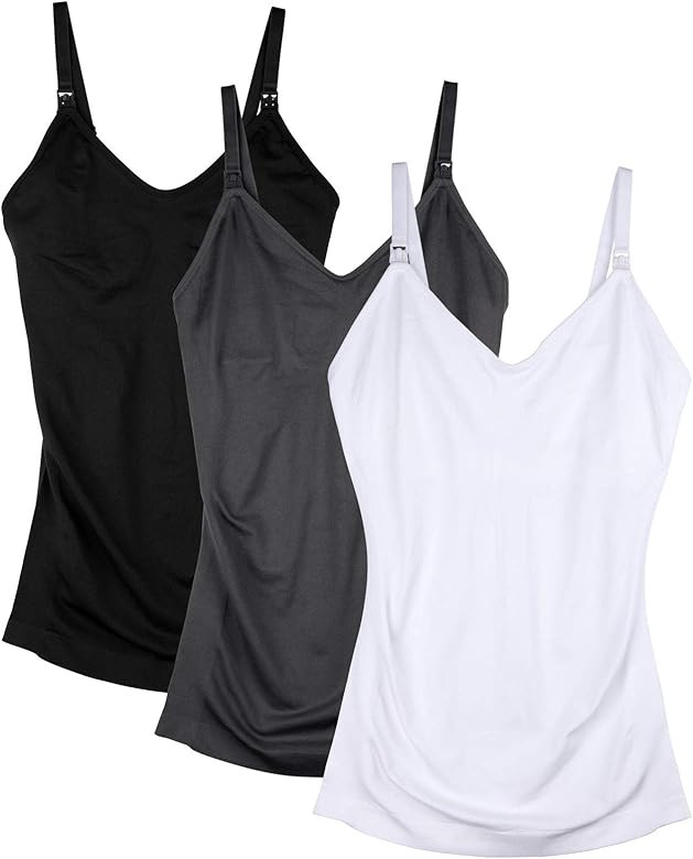 DAISITY Womens Maternity Nursing Tank Cami for Breastfeeding with Adjustable Straps | Amazon (US)