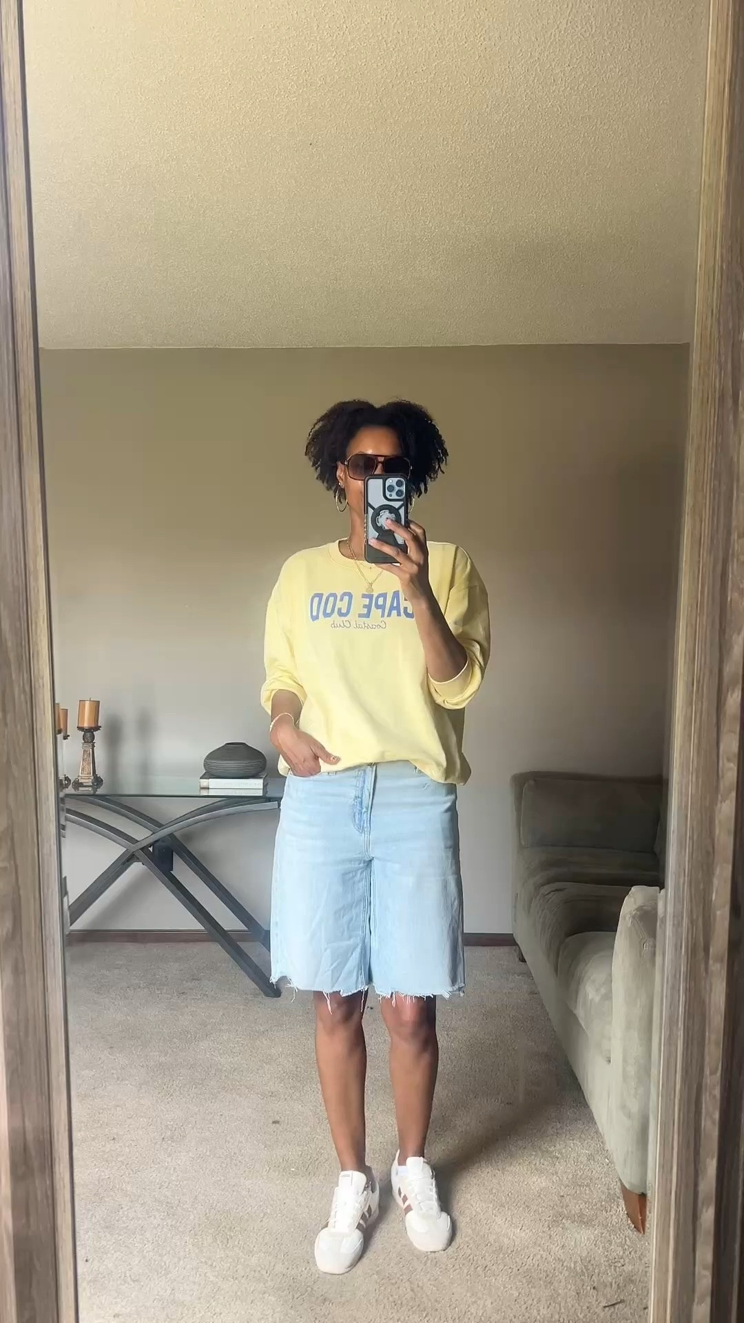 Bermudas and jorts will always be my vibe as a tall woman. A simple outfit idea on a cooler day

#LTKootd #LTKOver40 #LTKTall
