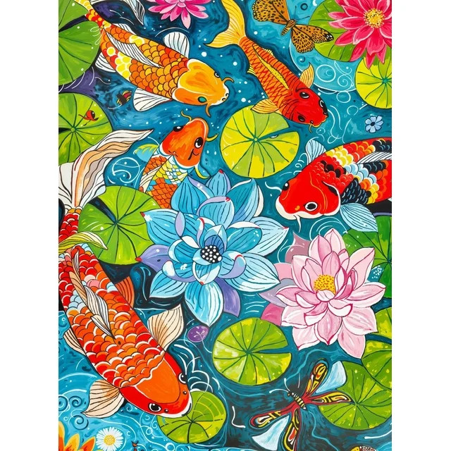 Cross & Glory - Dragonfly Dreams: Koi & Lilies Adventure - 1000 Piece Jigsaw Puzzle for Adults | ... | Walmart (US)