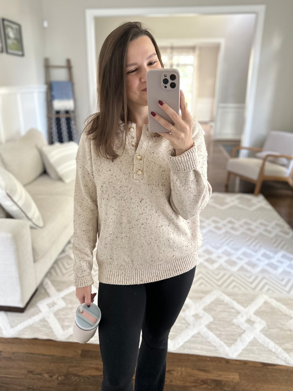 Call me Lizzie McGuire because I am an outfit repeater. I love these Amazon mini flared pants. This sweater keeps me comfy and cozy but also makes me feel a little more put together!

#LTKSeasonal #LTKFindsUnder50