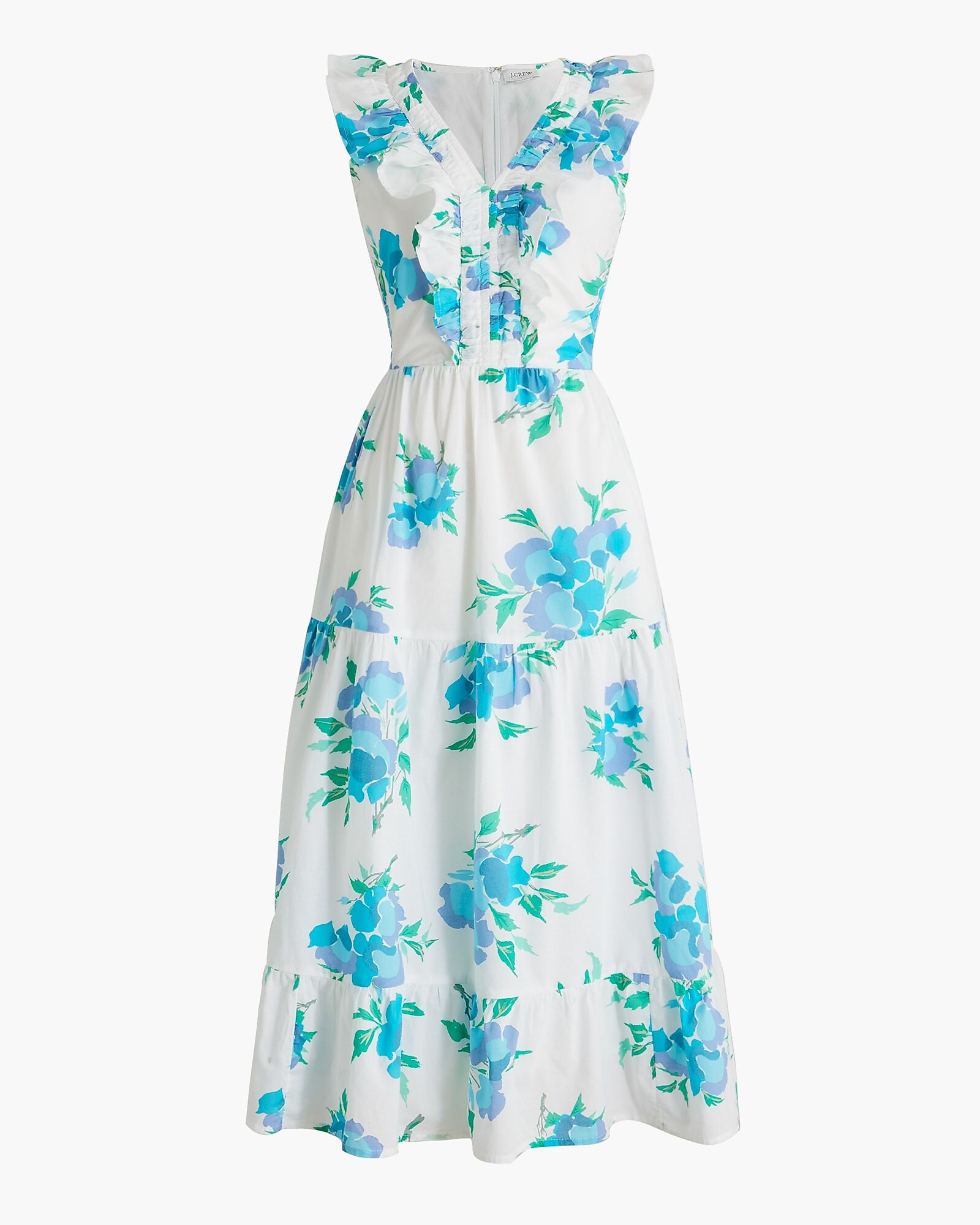 Printed V-neck smocked midi dress | J.Crew Factory