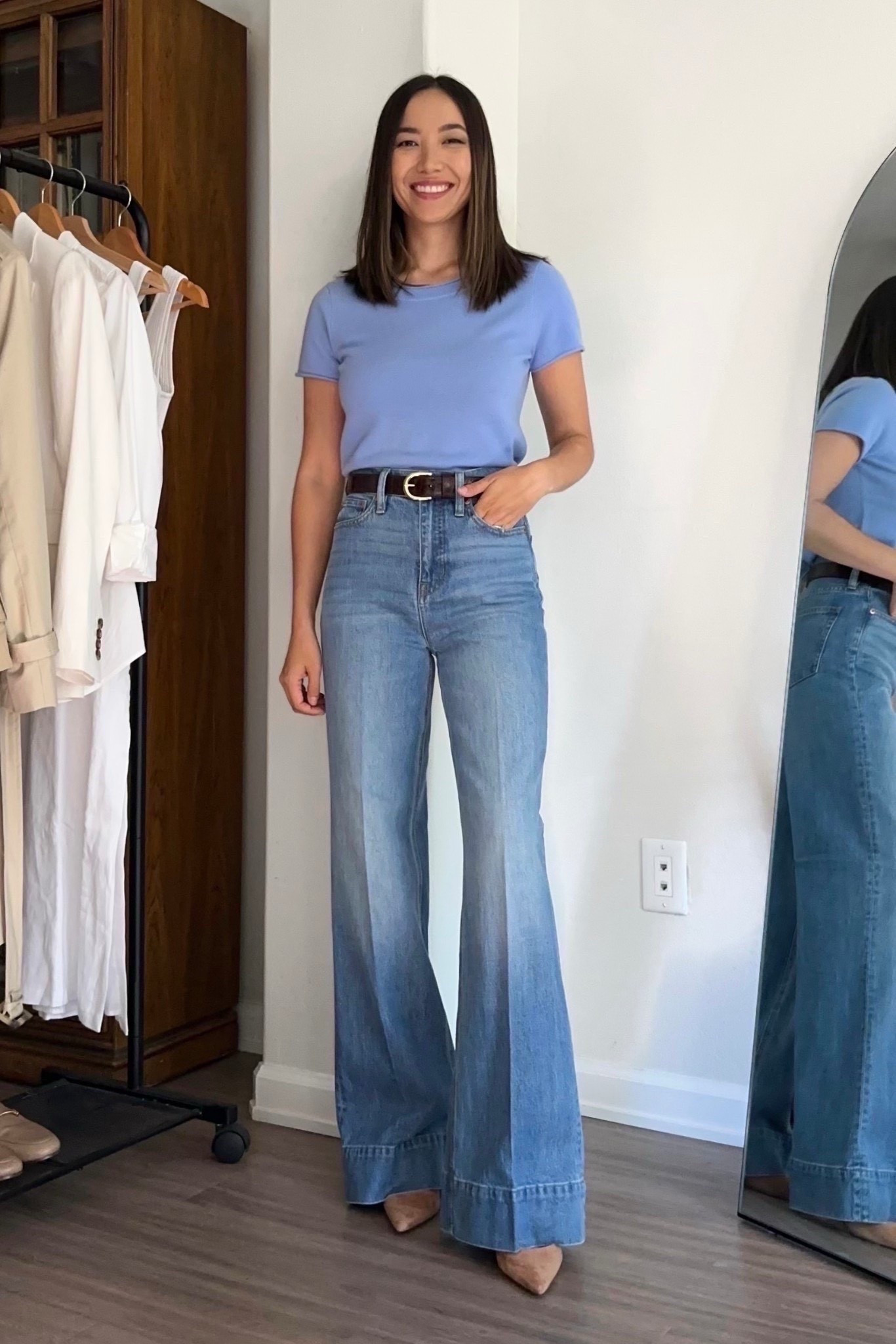 Classic & chic work outfit 

Last day for 30% off almost everything at Jcrew — use code SHOPQUICK 

• Jcrew denim trousers — wearing the classic length (with heels, I’m 5’4”) the petite length would have worked better for me
• sweater tee — old, linked to similar style 

Wide leg jeans / workwear / office outfit 

#LTKWorkwear #LTKSaleAlert #LTKSpringSale