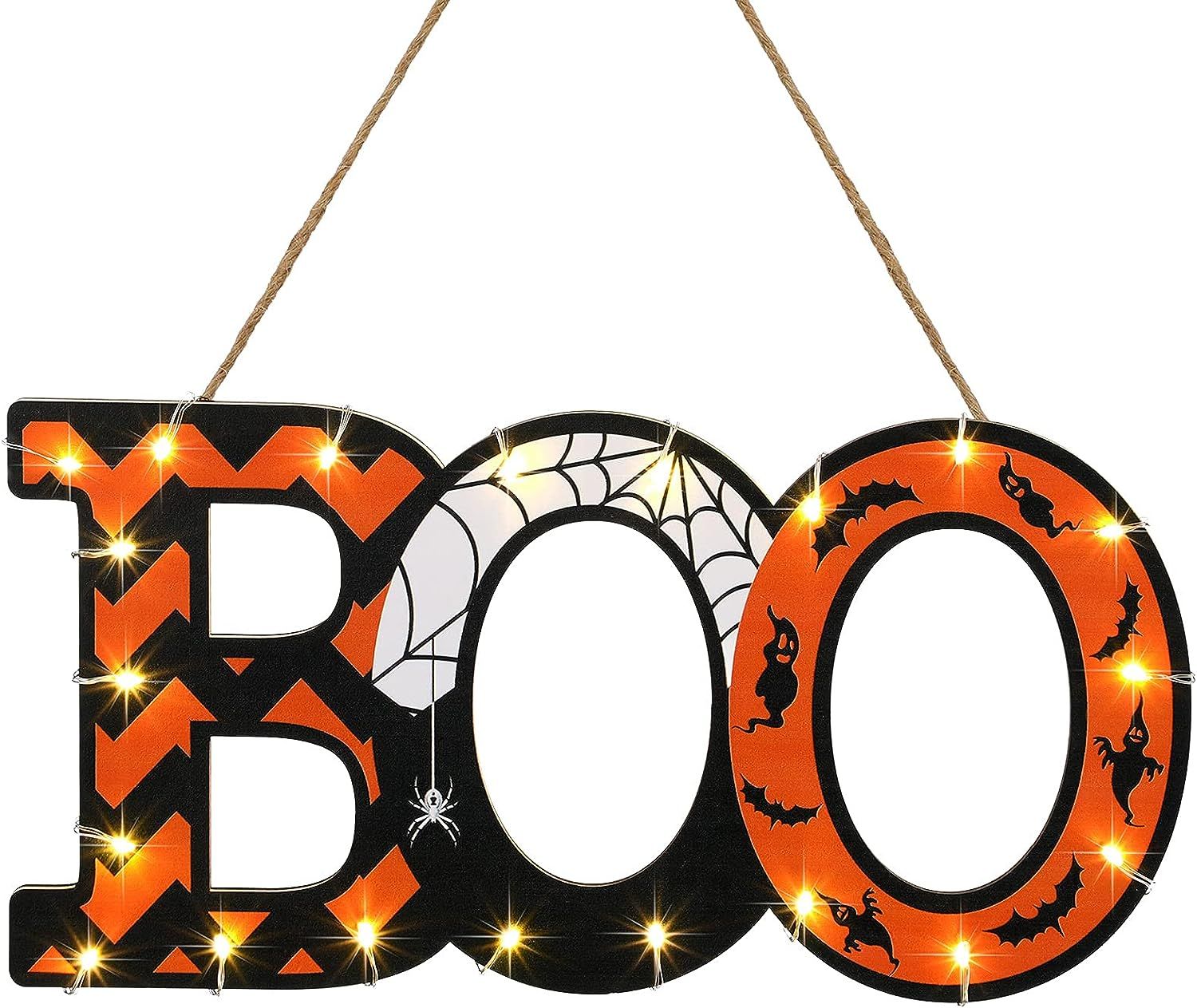 Amazon.com: Halloween Boo Wood Hanging Sign Halloween Wall Sign Halloween Door Hanging Sign with ... | Amazon (US)