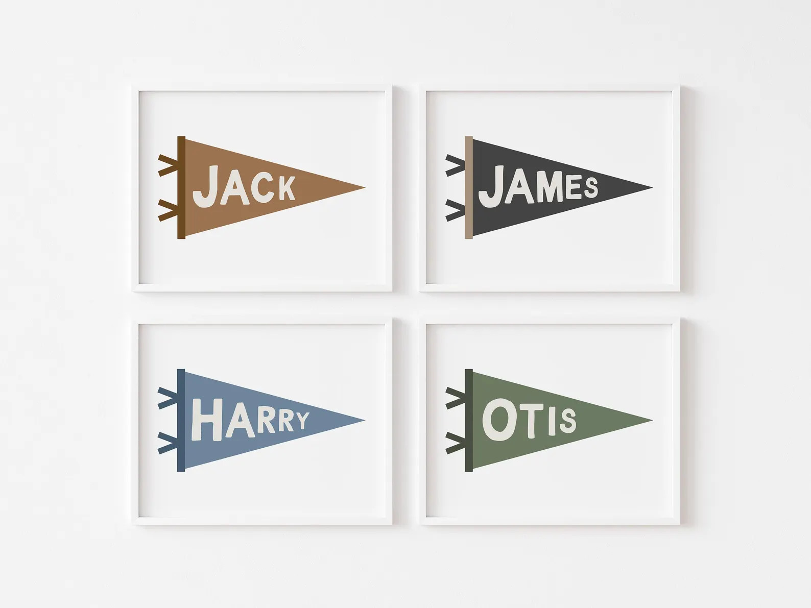 Personalized Name Flag Digital Print, Nursery Name Sign, Retro Vintage Wall Art, Nursery Name Pri... | Etsy (US)