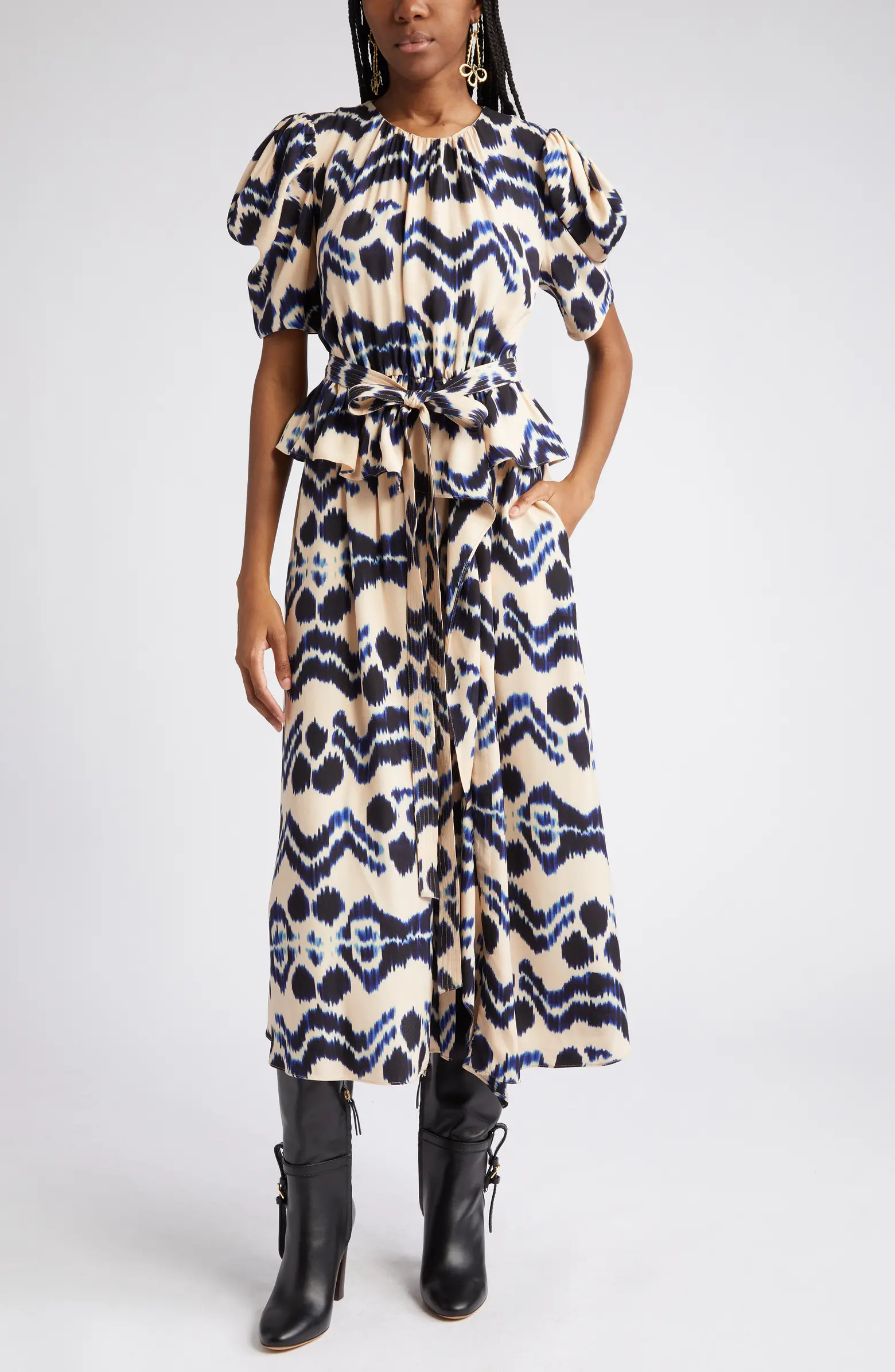 Marion Belted Peplum Waist Dress | Nordstrom