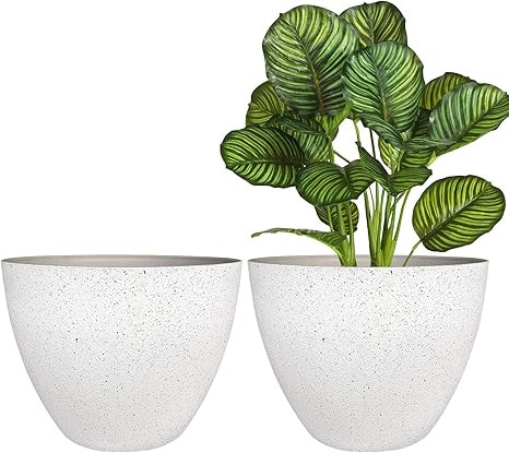 Flower Pots Outdoor Indoor Planter - 11.3 inch Garden Plant Pots Tree Planter for Patio, Deck,Gar... | Amazon (US)