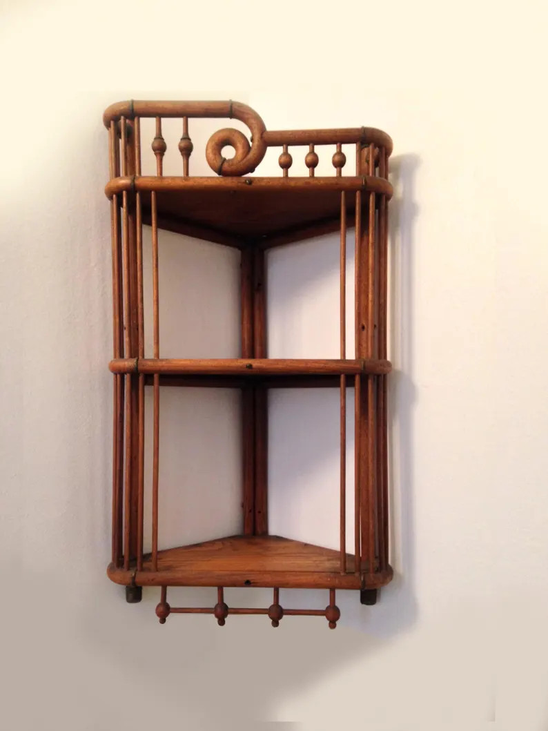 Antique Oak Bentwood Corner Shelf Ball and Stick NO SHIPPING Local Pickup NYC - Etsy | Etsy (Global)