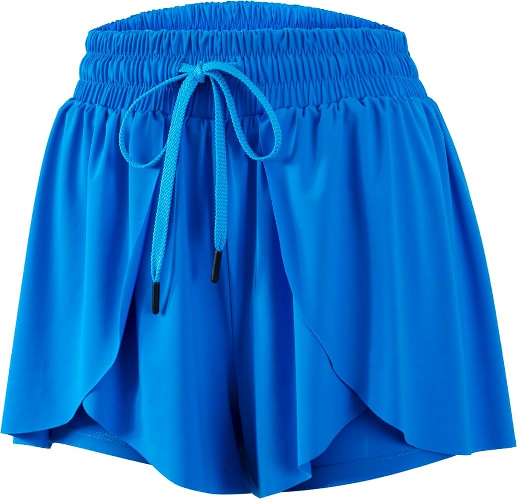 Blaosn Flowy Running Shorts for Women Gym Yoga Workout Athletic Tennis Skirt Sweat Short Skort Cu... | Amazon (US)
