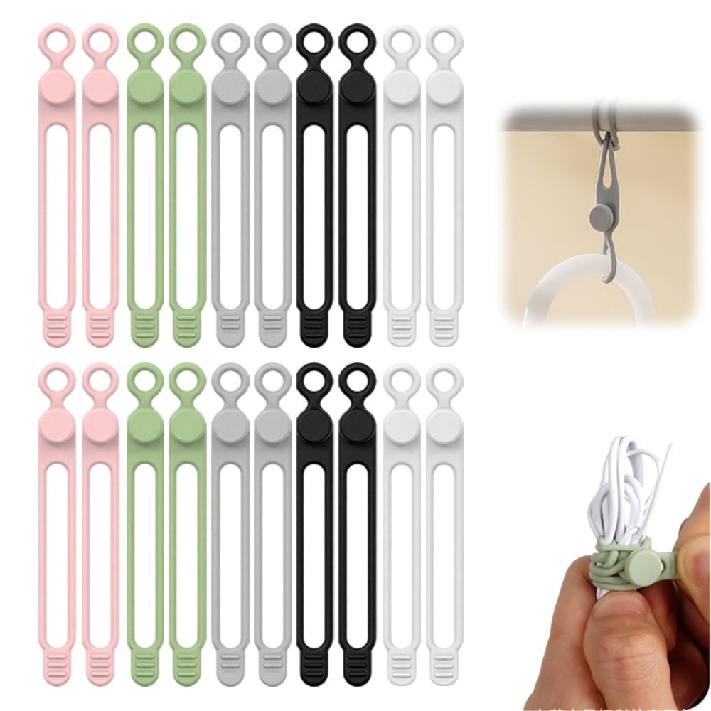 Cord Cable Organizer,2026 Upgrade Silicone Cable Ties,Cable Management Headphone Organizers,Reusa... | Amazon (US)