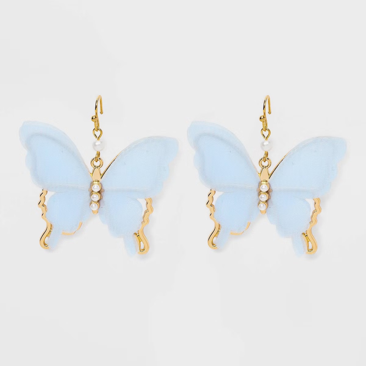 Layered Butterfly Drop Earrings - Wild Fable™ Gold/Blue | Target