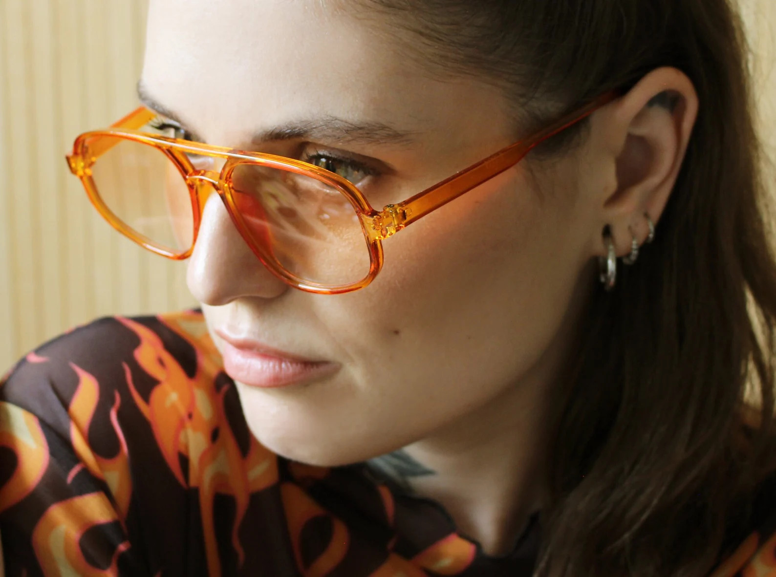 Orange Tinted Aviator Glasses Retro 70s 80s Sunglasses JOEY - Etsy | Etsy (US)