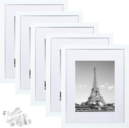 upsimples 11x14 Picture Frame Set of 5, Display Pictures 8x10 with Mat or 11x14 Without Mat,Wall ... | Amazon (US)