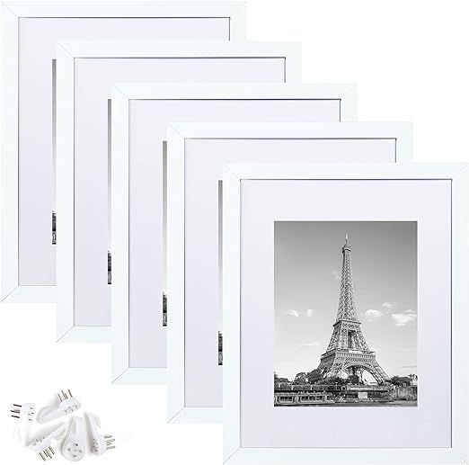 upsimples 11x14 Picture Frame Set of 5, Display Pictures 8x10 with Mat or 11x14 Without Mat,Wall ... | Amazon (US)