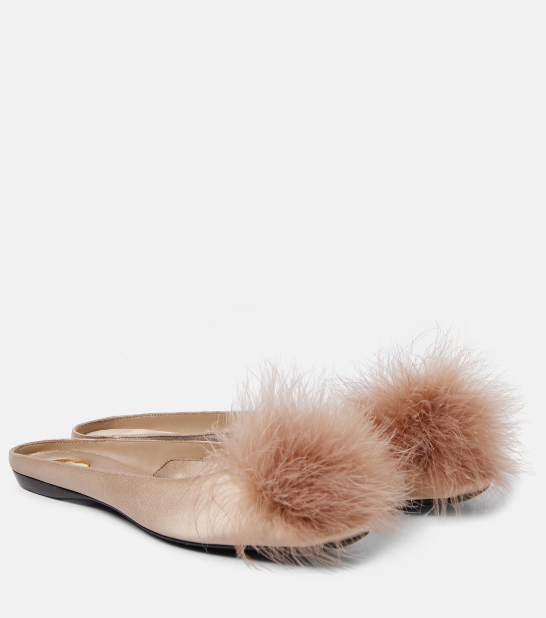 Lido pompom satin crêpe mules | Mytheresa (INTL)