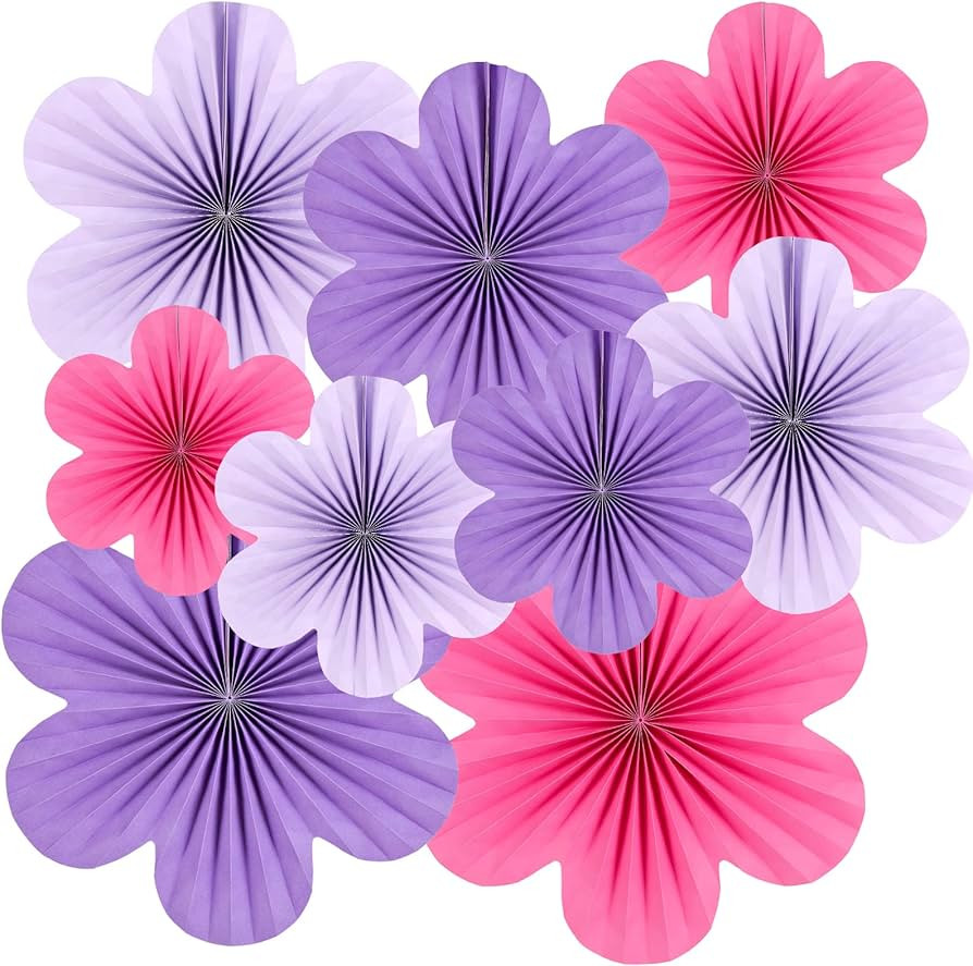 SUNBEAUTY Flower Party Decorations Paper Fans Classroom Decoration Paper Floral Backdrop Decor Pa... | Amazon (US)