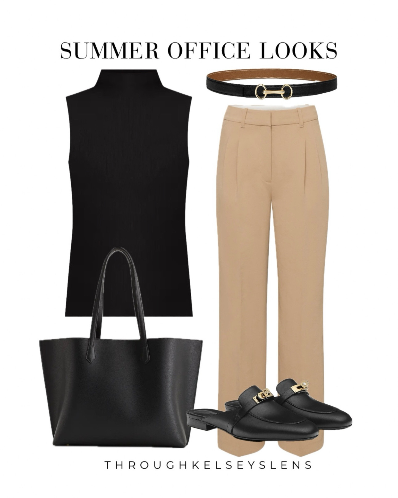 Summer office look
- black sleeveless mockneck top
- camel trouser pants
- black leather tote bag
- black mules
#aritzia #anntaylor #hermes

#LTKfindsunder100 #LTKworkwear #LTKfindsunder50