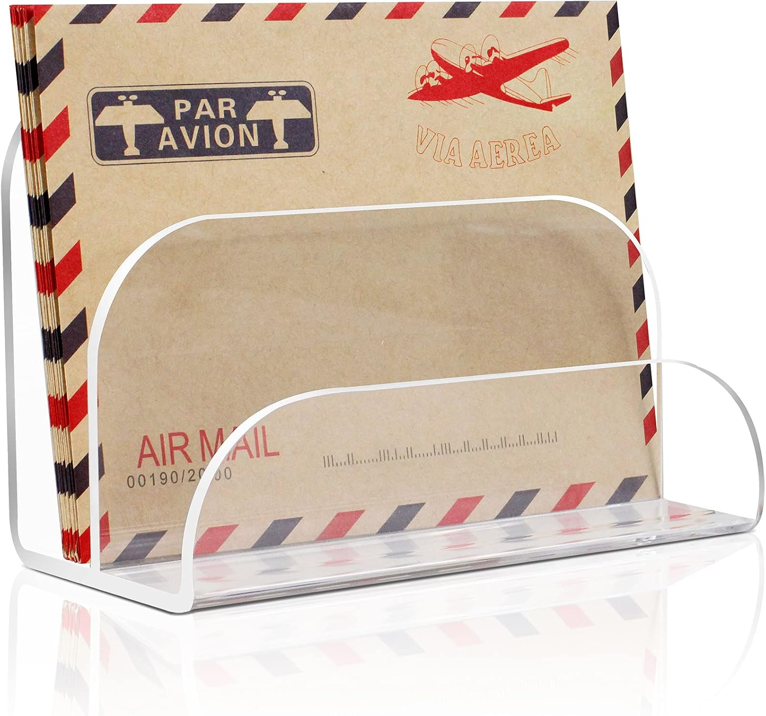 Acrylic Mail Organizer 2 Sections for Desk Clear | Amazon (US)