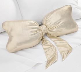 Gold Bow Pillow | Pottery Barn Kids