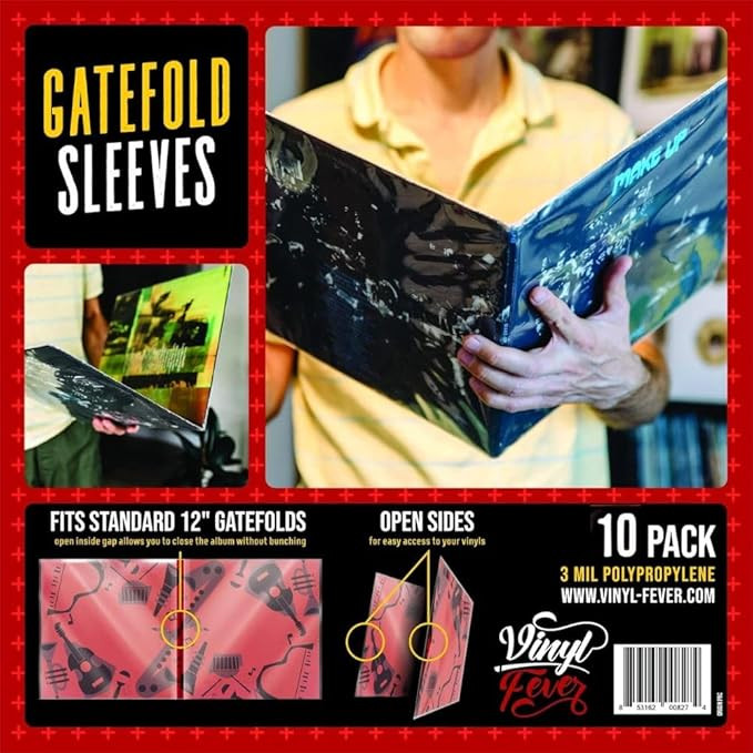 Gatefold Outer LP Sleeves for 12 Inch Vinyl Record Storage | 3 Mil Thick Poly Clear Record Sleeve... | Amazon (US)