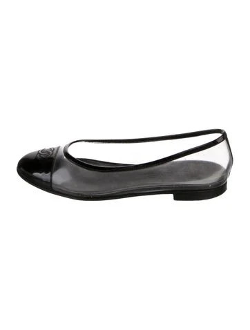 Chanel Interlocking CC Logo PVC Ballet Flats | The RealReal