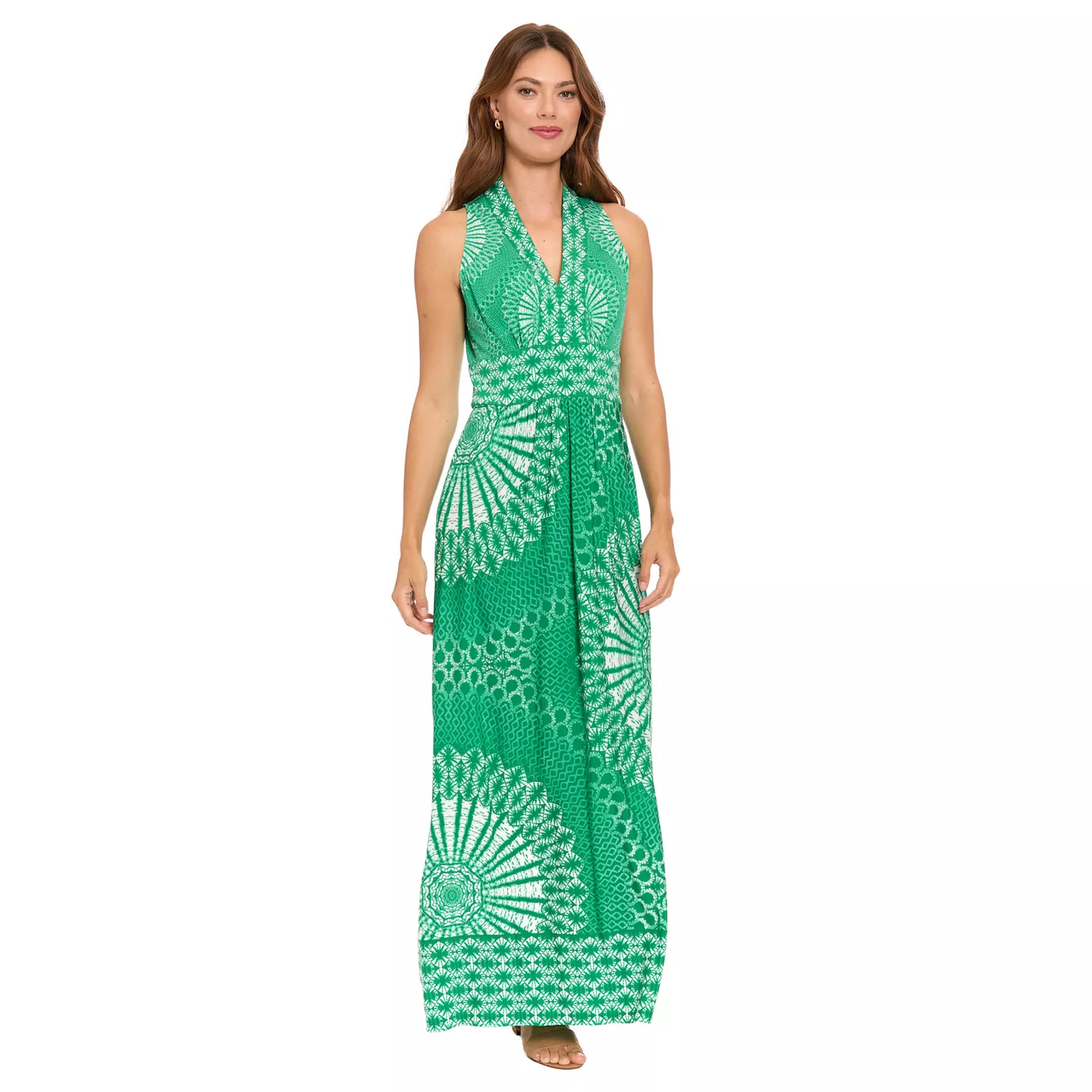 Women's London Times Floral Print Sleeveless V-Neck Flowy Maxi Dress | Kohl's