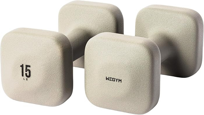 WeGym SafeGrip Square Dumbbells with Anti Slip Handles, Aesthetic Free Weights for Home Workouts,... | Amazon (US)