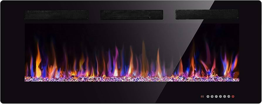 50" Electric Fireplace in-Wall Recessed and Wall Mounted 1500W Fireplace Heater and Linear Firepl... | Amazon (US)