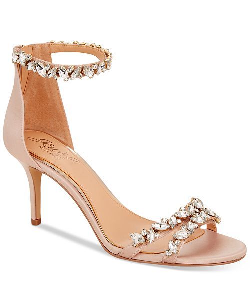 Jewel Badgley Mischka Caroline Embellished Ankle-Strap Evening Sandals & Reviews - Heels & Pumps ... | Macys (US)