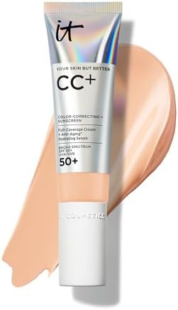 IT Cosmetics CC+ Cream - Natural Full Coverage Foundation With SPF 50+, Color Corrector & Anti-Ag... | Amazon (US)