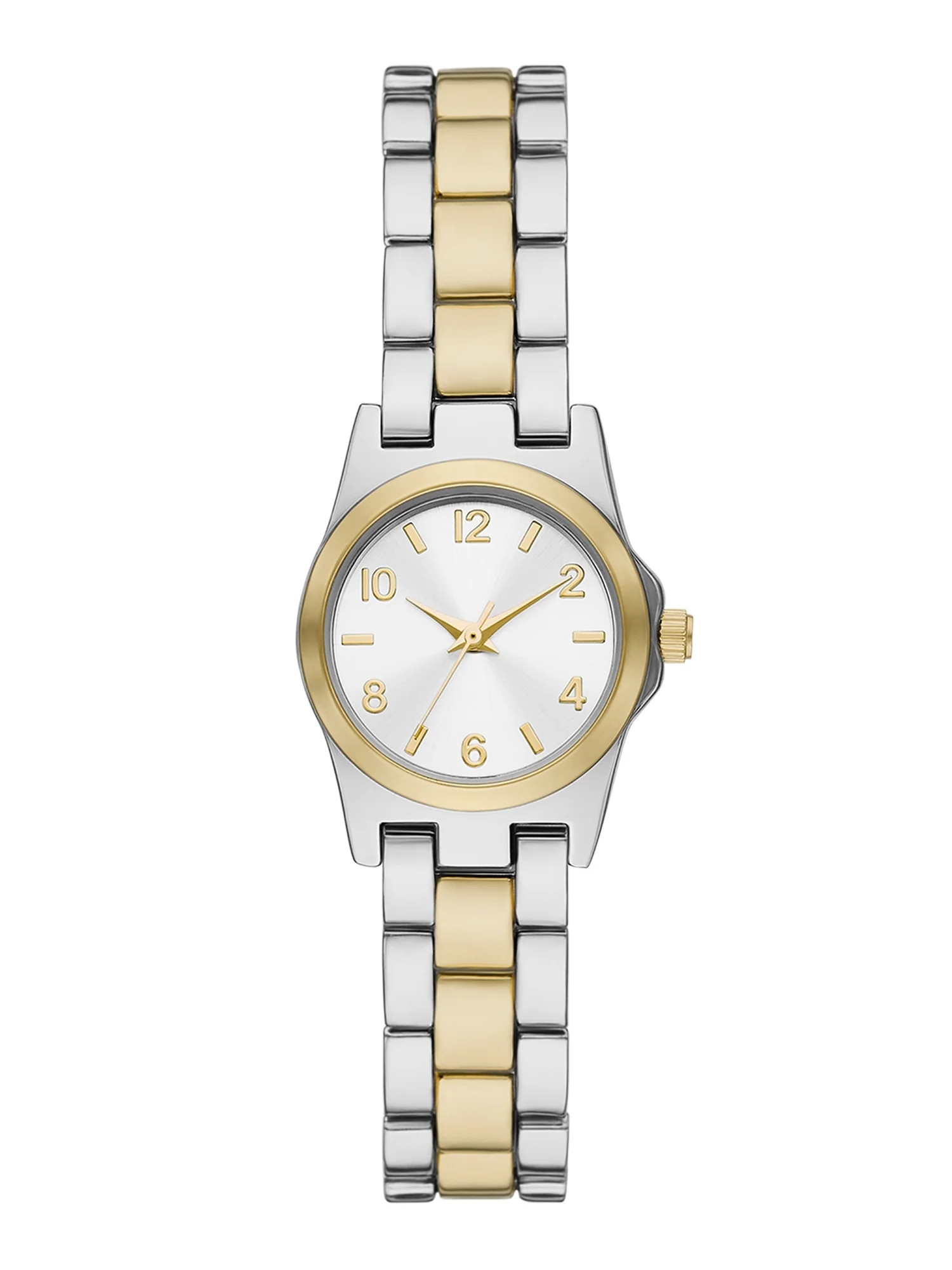 Time & Tru Women's Wristwatch: Two Tone Silver & Gold Round Mini Case and Bracelet, Gold Bezel, S... | Walmart (US)