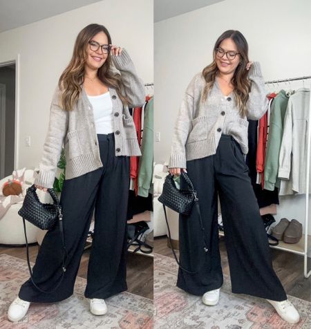 Amazon wide leg trousers style / casual trouser style / size 10, size large / fall fashion / fall outfit inspo / elevated casual style 

#LTKworkwear #LTKstyletip #LTKmidsize