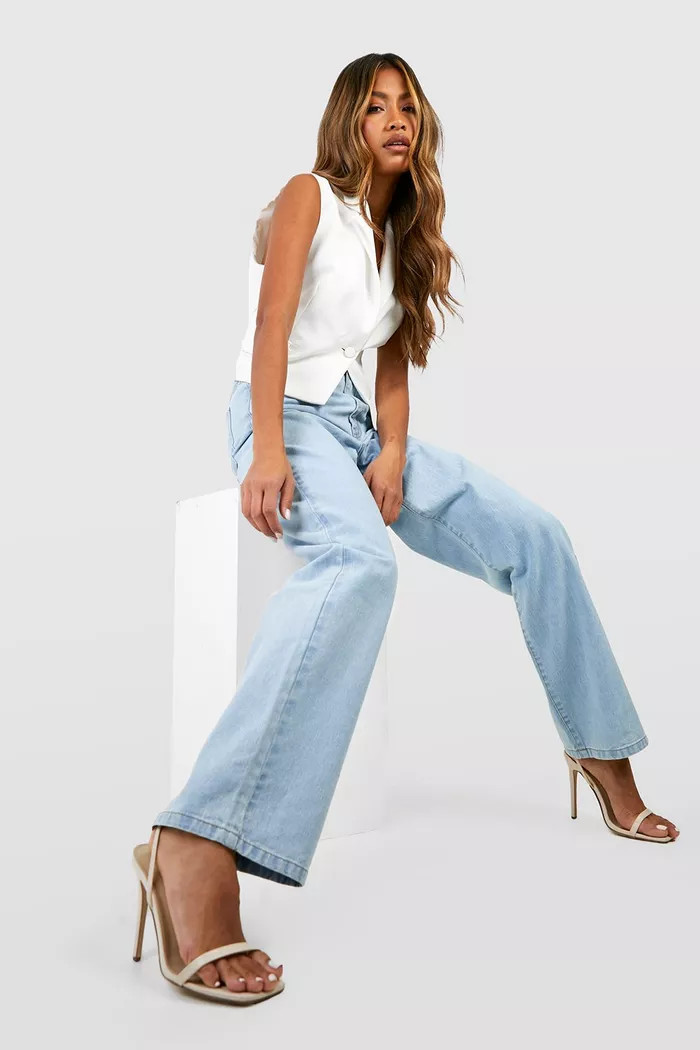 Basics High Waisted Boyfriend Jeans | Boohoo.com (UK & IE)