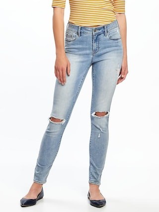 Mid-Rise Rockstar Distressed Jeans for Women | Old Navy US