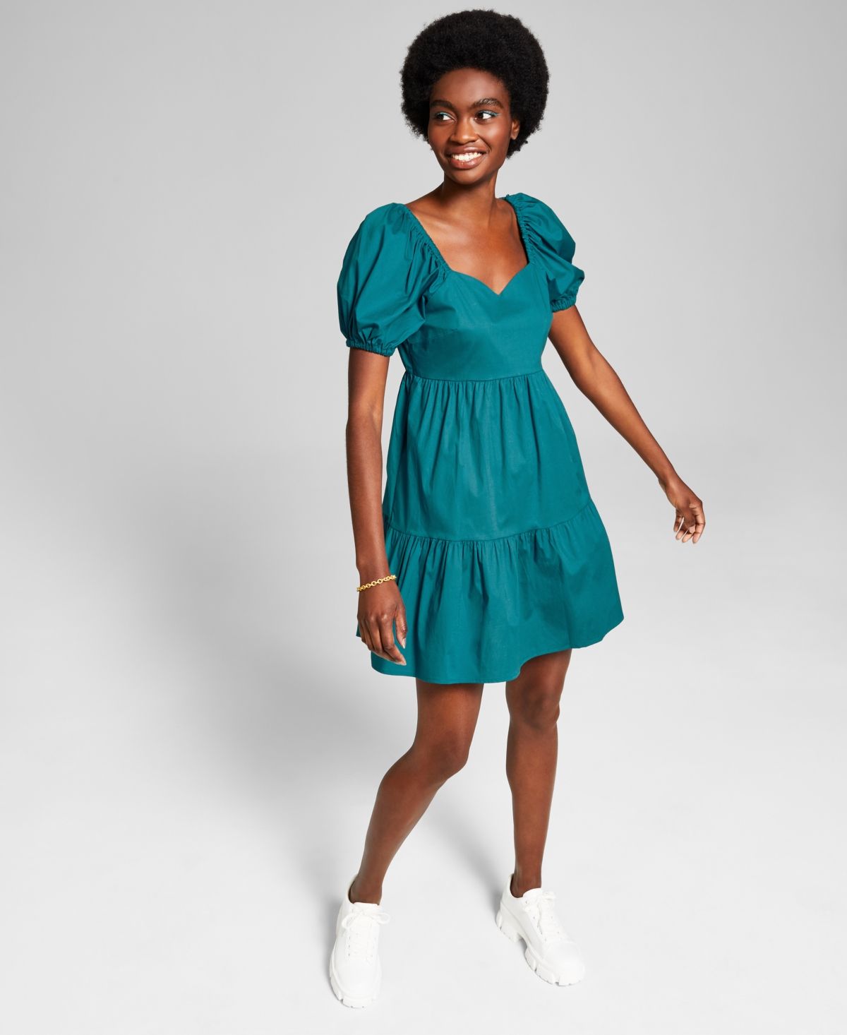 And Now This Women's Puff-Sleeve Babydoll Dress | Macys (US)