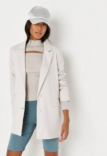 Missguided - Ecru Oversized Blazer | Missguided (US & CA)