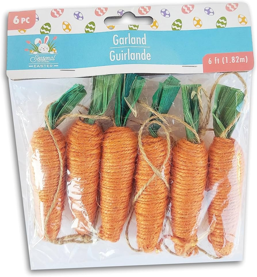 Easter Jute Carrot Garland - 6 Feet Long | Amazon (US)