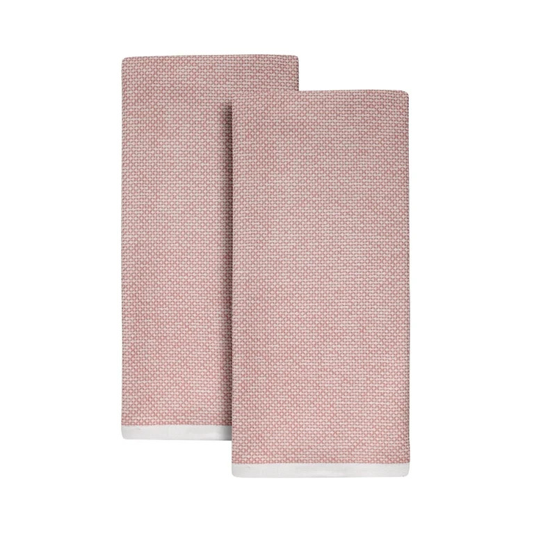 Better Homes & Gardens 2 Piece Flat Woven Kitchen Towel, Old Rose | Walmart (US)