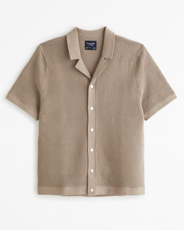 Stitch Button-Through Sweater Polo | Abercrombie & Fitch (US)