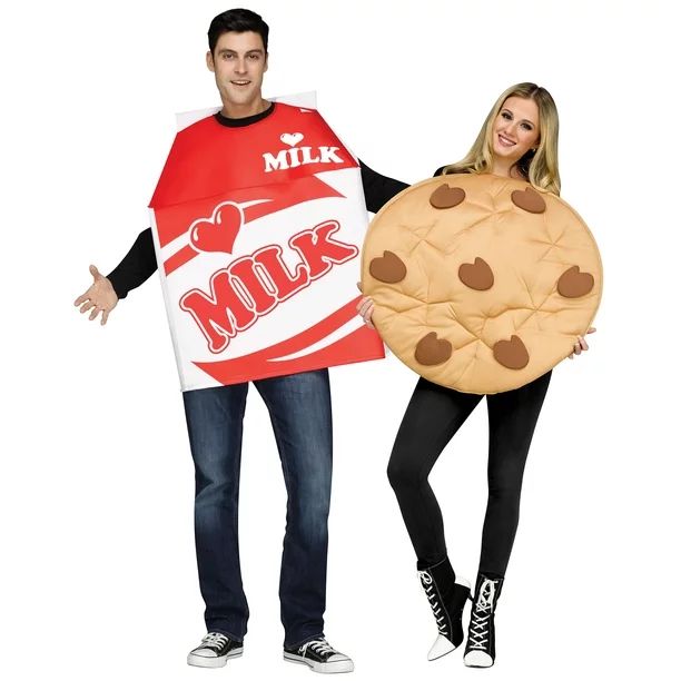Way to Celebrate Milk and Cookies Halloween Couples Costume Unisex, Adult 18-64, Multi-Color - Wa... | Walmart (US)