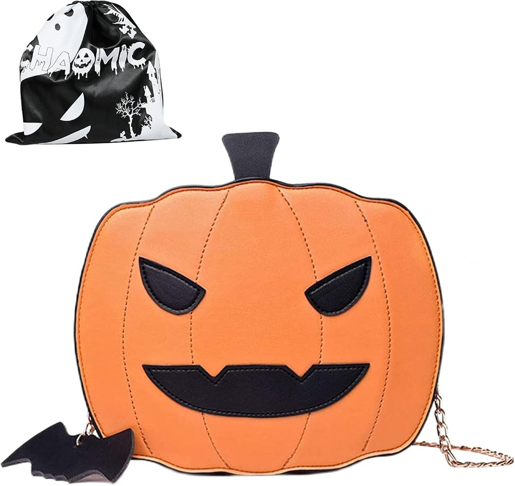 Halloween Pumpkin Crossbody Bags Women Pumpkin Handbag Novelty Devil Shoulder Chain Purse Little Dev | Amazon (US)