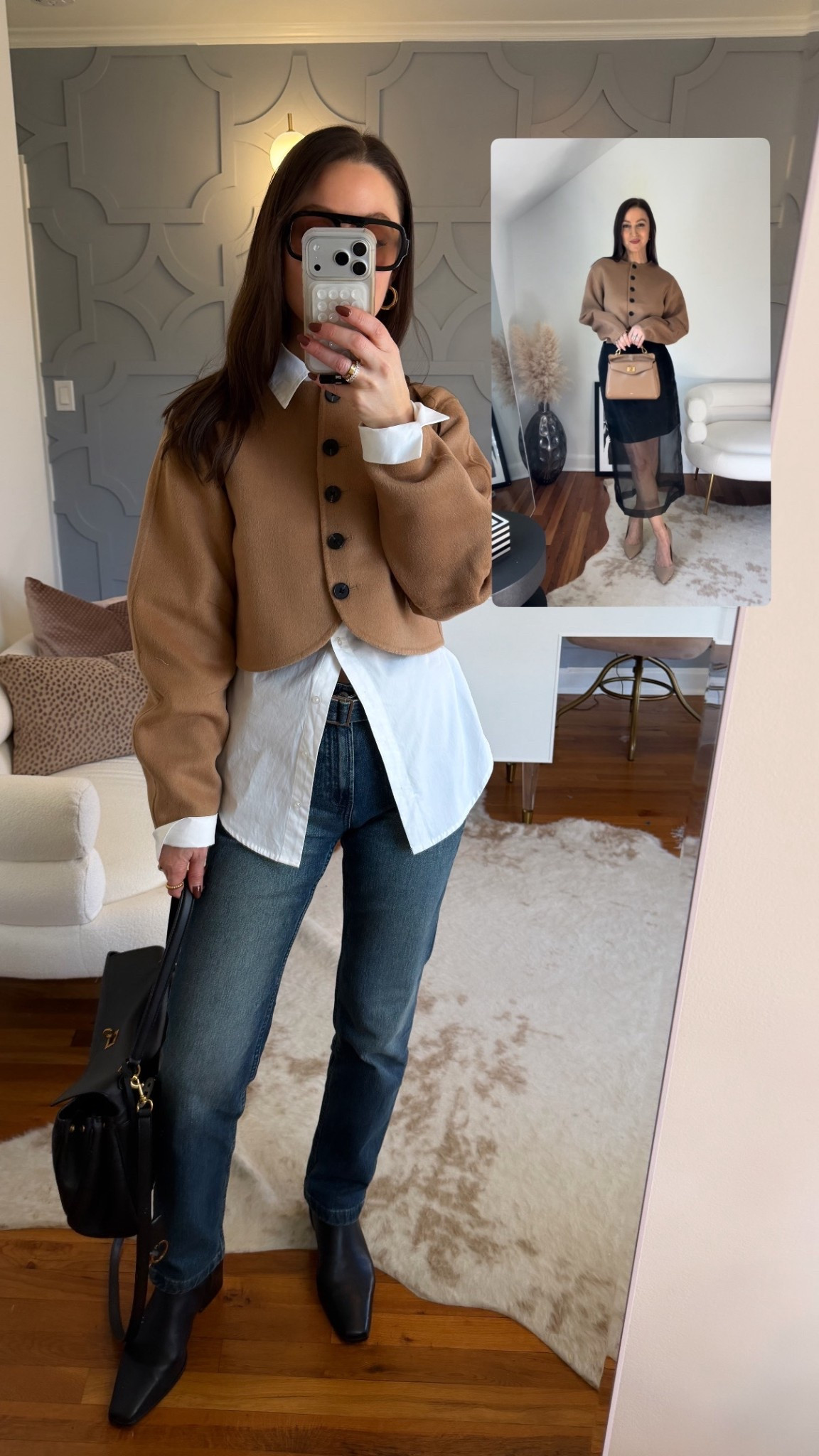 A couple ways I’ve styled this cropped wool top!