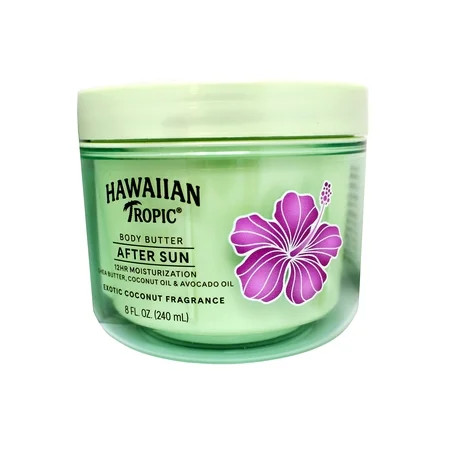 Hawaiian Tropic After Sun Lotion Moisturizer & Hydrating Body Butter with Coconut Oil, 12-Hour Moisturization, Exotic Coconut Scent - 8 Oz | Walmart (US)