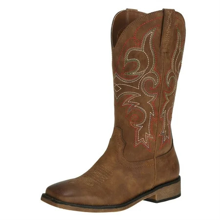 J s.o.l.e Women s Square Toe Cowgirl Cowboy Boots Western Female Brown US 6 | Walmart (US)