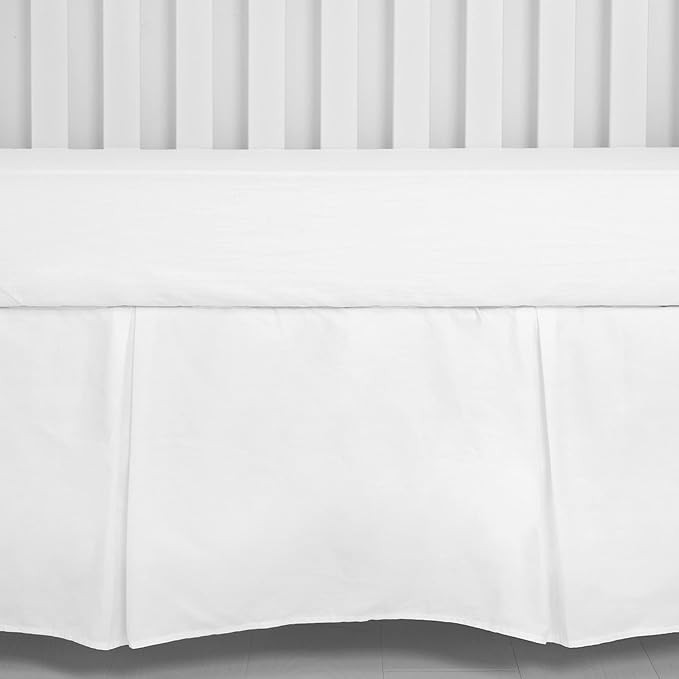 TILLYOU White Pleated Crib Bed Skirt for Baby Boys Girls, 100% Natural Soft Dust Ruffle, Standard... | Amazon (US)