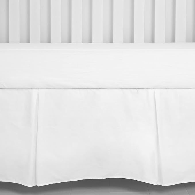 TILLYOU White Pleated Crib Bed Skirt for Baby Boys Girls, 100% Natural Soft Dust Ruffle, Standard... | Amazon (US)